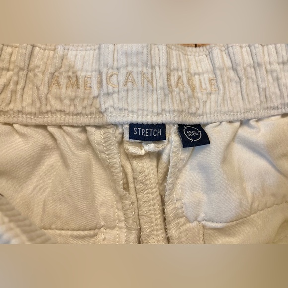 American Eagle 00 Corduroy Off Cream Off White Baggy Wide Leg Stretch - Picture 6 of 12